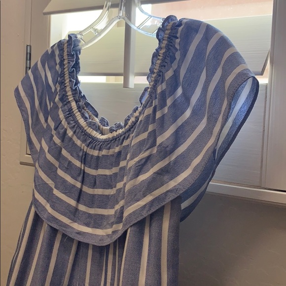 Max Studio - Summer Themed Blue White Dress - Picture 6 of 8